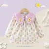 Macacão Vestido Princesa para Menina Outono Impermeável à Prova de Sujeira Estilo Estrangeiro Macacão Infantil Jaqueta de Jardim de Infância Jaqueta de Plumas Avental