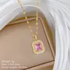 [Aço Titânio] Cobre Micro-Incrustado Luxo Leve Fashionável Personalidade Elegante Colar Totalmente Cravejado em Diamante para Mulheres Corrente de Clavícula Versátil Aço Titânio