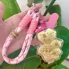 Llavero Pulsera Colgante para Bolso Accesorio Correa para Teléfono Oso Fresa Oro Puro, Mismo Estilo que Shuibei Más Vendido