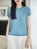 Suéter básico de punto para mujer con cuello redondo, suave y amigable con la piel, corte ajustado, versátil, color liso, top básico de manga larga