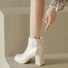 Botines Estrechos de Color Sólido con Lazo Estilo Coreano 2024 Modernos Botines Cortos Nuevos Estilo Francés para Mujeres Menudas con un Estilo Chanel