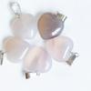 Colgante de corazón de amatista con piedra natural de 15 mm, ideal para hacer collares, pendientes y joyas de corazón.