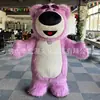 Disfraz de Muñeco de Dibujos Animados Inflable de Peluche Disfraz de Oso Fresa para Actuación Evento Caminar Lindo Oso Fresa Inflable Nuevo