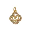 Distrito Lu Europeo y Americano Transfronterizo Retro Circonita Hexágono 26 Letras Inglesas Colgante Luz Lujo Versátil Accesorios de Collar