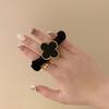¡El trébol de cuatro hojas de la suerte! Anillo para el cabello de malla metálica que combina con todo, anillo para el cabello coreano, accesorios para el cabello de celebridades de Internet