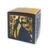 Caja de dulces hueca con láser caja de dulces de boda caja de papel rosa oro brillante tapa venta al por mayor