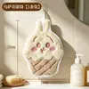Jiajiale Toalla de Mano Colgante Linda Cocina Baño Paño Absorbente Felpa de Coral Exquisita Toalla de Mano Toalla Cuadrada Pequeña