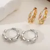 Aogu Brincos Ondulados Banheados a Ouro Real Estilo Metal Europeu e Americano Mais Vendidos Transfronteiriços para Mulheres Ins Simples Elegantes Versáteis