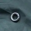 Anel Fechado Retro de Prata de Lei S925 Prata Tailandesa Círculo de Nuvem Auspiciosa Anel de Corrida Acessórios para Pulseira Colar Pendente de Corda Trançada DIY