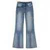 Jeans Acampanados Lavados Vintage para Mujer Otoño 2026 Cintura Baja Línea A Adelgazantes Streetwear Micro-Campana Pantalones de Moda