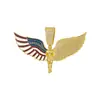 Colar Anjo das Asas Americanas Estrela e Listras Colar com Pingente Grande Hip Hop Transfronteiriço Corrente Cubana Acessórios da Moda Tendência