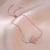 Collar para Mujer, Estilo Celebridad de Internet Europeo y Americano, Conjunto de Accesorios Giratorio de Flor de Girasol con Circonita Transfronterizo, Cadena para Clavícula Giratoria de 360 Grados