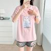 Camiseta de verano de manga corta para mujeres embarazadas de algodón puro ropa exterior posparto ropa de lactancia ropa de lactancia boca de lactancia abierta lateral moda mamá moderna