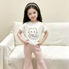 Conjunto de Verano Transfronterizo para Niñas Top Elegante Lindo de Manga Corta Falda con Volantes Súper Linda Dulce Conjunto de Dos Piezas