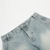 Jiayi Library Jeans Lavados de Barra Larga Estilo High Street Americano Novo 2025 para Homens e Mulheres