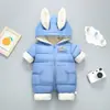 Ropa de Conejo de Dibujos Animados Ropa de Bebé con Orejas de Conejo Ropa Gruesa de Algodón Cálida para Gatear Ropa de Invierno de Dibujos Animados de Una Pieza