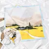 Bufanda pequeña multifuncional de Corea del Sur, pañuelo cuadrado pequeño con pintura al óleo original, bufanda pequeña versátil decorativa para primavera y otoño, diadema para el cabello que reduce la edad, pañuelo para la cabeza