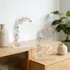 Temporada de Bodas Letrero de Número de Mesa Rosa en Forma de Lazo Acrílico Minimalista 2D Letrero de Número de Mesa para Fiesta Impresión 3D