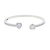 Anillo delgado simple de hip hop europeo y americano doble amor pulsera abierta estilo ins para mujer con circonita incrustada moda pulsera personalizada lote