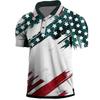 2023 Europa e América Amazon Comércio Exterior Moda Masculina Camisa Polo Botão Lapela Estampa Bandeira Americana Cabelo Liso