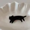 Grampo de Gato Fofo com Pernas Curtas Textura de Acetato Franja Presilha Lateral Elegante Presilha de Bico de Pato Presilha para Franja Acessórios de Cabelo Novo Estilo