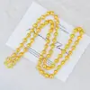 Collar Redondo con Cuentas Chapado en Oro para Hombre, Diseño Único, Cuentas de la Fortuna, Cuentas Budistas, Cuentas de Imitación Dorada, Cadena Fuerte Joyería al por Mayor