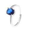 Anillo de pareja de zafiro caliente transfronterizo, anillo de temperamento ajustable con apertura de circonita microincrustada europea y americana para hombre y mujer.
