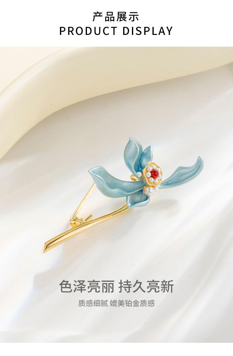 新款国风时尚优雅莲花胸针小众设计简约百搭花朵别针