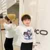 Ropa Nueva de Primavera y Otoño 2025 para Niños, Sudadera Versátil de Cuello Redondo Moderna y Elegante con Mangas Largas de Dibujos Animados Lindos