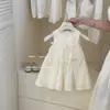 Conjunto Dulce Estilo Coreano para Niña: Vestido Estilo Francés para Niñas, Verano Sin Mangas Elegante Color Sólido Lazo Vestido Camiseta para Bebés Niñas