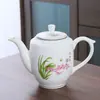 Tetera de Cerámica para Uso en Restaurante, Hotel y Hogar, Estilo Vintage Grande con Asa, Tetera Individual con Filtro, Jarra para Agua Fría 900ml