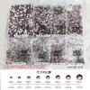 Arte de Uñas Rosa Seco Joyería de Diamantes Lote Completo de Planos Brillantes Base Diamante Redondo Grande y Pequeño Paquete de Materiales DIY Diamante de Uña Portátil