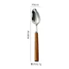 Acero Inoxidable 304 Cuchara Cuchillo para Bistec y Tenedor Tenedor para Comida Occidental Cuchara Cuchara de Mesa Vajilla Tenedor para Postre y Pastel