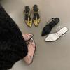 Sandalias Plata de Tacón Grueso con Punta Fina y Tira Delgada Zapatos de Hada Nuevo Estilo Verano 2026 con Diseño Impresionante Zapatos Romanos