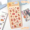 Adesivos 3D em relevo estilo Ins, urso de desenho animado e coelho, adesivos de decoração para planner, adesivos DIY para celular e copo de água