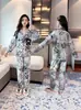 Pijama de Algodón para Niñas, Conjunto de Manga Larga y Pantalón Largo para Primavera y Otoño, Adecuado para Niños Mayores, Ropa de Casa tipo Cárdigan para Niñas que se Puede Usar Afuera