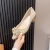 Zapatos de tacón grueso estilo francés para mujer con un toque de alta gama, cómodos para los pies, Zapatos de boda de doble uso, Zapatos de moda para mujer, Nueva colección Primavera/Verano 2025