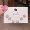 Brincos Redondos Geométricos Exquisitos de Zircônia Pequenos e Versáteis Três Pares de Brincos para Mulheres, Luxo Acessível Estilo Coreano Conjunto de Brincos de 6 Peças de Alta Qualidade