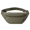 Riñonera de Lona para Hombre, Color Sólido, Riñonera Deportiva para Teléfono al Aire Libre, Compartimentos Múltiples, Billetera Portátil para Monedas de Ciclismo, Riñonera Engrosada y Resistente al Desgaste