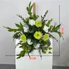 Novas Flores de Fileira no Chão para Casamento Decoração de Palco T Decoração de Fileira de Flores Flores de Corredor Decoração de Fundo de Palco de Casamento Flores Artificiais Floricultura de Simulação