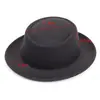 Chapéu de feltro de cor sólida de origem transfronteiriça, chapéu de jazz retrô britânico, chapéu de cavalheiro de aba plana para homens e mulheres, chapéu de topo plano da Amazon