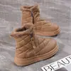 2026 Invierno Nuevo Estilo Botas de Nieve con Felpa para Mujer Estilo Coreano ins Estudiante Cálido Casual Suela Gruesa Zapatos de Algodón DY8888
