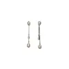 Gota de Perla NubladaAretes de Gota de Agua Atmosférica con Borla de Perla Aretes Largos Aretes para Mujer Pinza para Oreja de Bobina de Mosquitos Sin Perforación