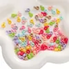 Contas Acrílicas Pequenas Redondas Triplas 9x4mm Contas Espaçadoras Soltas com Contas de Fio para Pingente Acessórios DIY Feitos à Mão Pulseira Misture e Combine