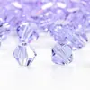 Cuentas sueltas de cristal de dos puntas con borde superior, de 4 mm, para manualidades, accesorios de joyería