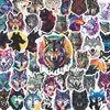 50 Piezas de Pegatinas Infantiles Culturales y Creativas de Lobo Grafiti, Maletas, Fundas para Teléfonos Móviles, Decoraciones para Cuadernos, Pegatinas Impermeables al por Mayor