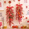 Decorações Pendentes de Frutas Vermelhas para o Ano Novo 2027 Decorações Festivas de Porta para o Ano Novo Chinês, Entrada Principal, Decorações do Ano do Bode