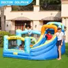 Castillo Hinchable para el Hogar Doctor Dolphin para Niños, Castillo Hinchable Pequeño con Tobogán para Niños