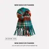 Bufanda de Rayas Ze&Ma para Mujer, Nuevo Estilo de Alta Gama para Otoño e Invierno, Estilo Coreano, Engrosada para Calidez, Calentador de Cuello Atmosférico
