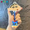 Baimao Original Crayon Shin-Chan Lindo Serie de Cabeza Grande Llavero Dibujo Animado Anime Adorable Colgante para Mochila Estudiantil para Niñas